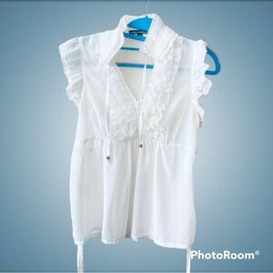 🦋 2 for $25 U.B Sheer Ruffly Blouse SM Light Academia